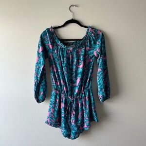 Izzy & Lola blue and printed romper